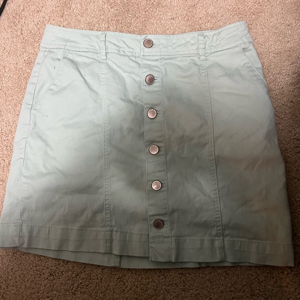 Teal Blue Button Down Skirt